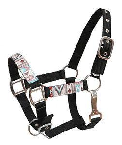 Showman PONY Halter w/ Navajo Print Overlay Showman PONY Halter w/ Navajo Print Overlay