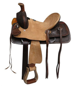 Double T Youth Hard Seat Two-Tone Roper Style Saddle - 12 Inch Double T Youth Hard Seat Two-Tone Roper Style Saddle - 12 Inch