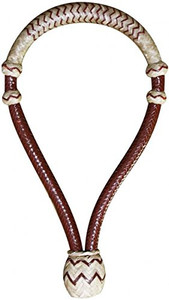 Showman 5/8" Natural/Burgundy Rawhide Core Bosal
