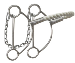 Showman Stainless Steel Hackamore w/ Wax Coated Twisted Rope Noseband