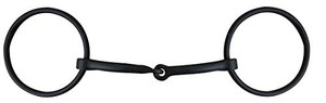 Showman Black Steel Loose Ring Snaffle Bit