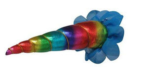 6" Metallic Rainbow Clip-On Unicorn Horn w/ Gold Lacing 6" Metallic Rainbow Clip-On Unicorn Horn w/ Gold Lacing