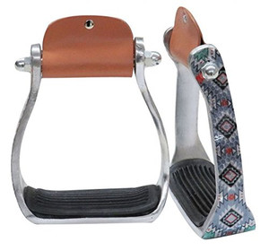 Showman Shimmering Navajo Print Aluminum Stirrups Showman Shimmering Navajo Print Aluminum Stirrups