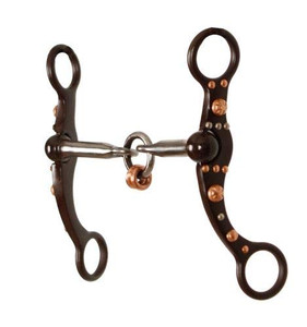 Showman Brown Steel Bit w/ Engraved Copper Studs & Silver Accents on Cheeks Showman Brown Steel Bit w/ Engraved Copper Studs & Silver Accents on Cheeks