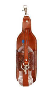 Showman Acorn Tooled Leather Bottle Holder Showman Acorn Tooled Leather Bottle Holder