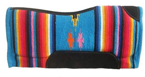 Showman 32" x 32" Contoured Turquoise Serape Felt Bottom Saddle Pad Showman 32" x 32" Contoured Turquoise Serape Felt Bottom Saddle Pad