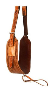 Showman 7" Heavy Duty Basketweave Tooled Leather Backrigging Showman 7" Heavy Duty Basketweave Tooled Leather Backrigging