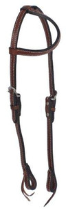 Showman Single Ear Dark Brown Leather Headstall