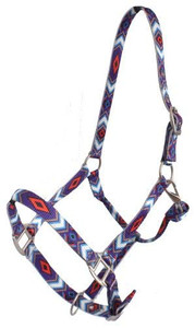 Showman Premium Nylon Horse Halter w/ Purple & Red Diamond Design
