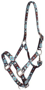 Showman Premium Nylon Horse Halter w/ Geometric Design Showman Premium Nylon Horse Halter w/ Geometric Design