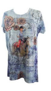 "Riding Into The Roses" Round Neck T-Shirt
