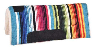 Showman Pony 24" X 24" Woven Wool Serape Saddle Pad w/ Fleece Bottom Showman Pony 24" X 24" Woven Wool Serape Saddle Pad w/ Fleece Bottom