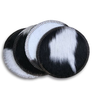 Black & White Cowhide Coasters