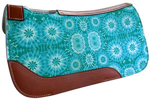 Showman Pony 24" x 24" Turquoise Tie-Dye Star Burst Print Felt Saddle Pad Showman Pony 24" x 24" Turquoise Tie-Dye Star Burst Print Felt Saddle Pad