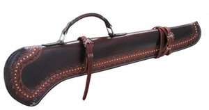 Showman 34" Barbed Wire Tooled Gun Scabbard w/ Copper Buckles Showman 34" Barbed Wire Tooled Gun Scabbard w/ Copper Buckles