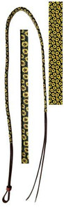 Showman 4' Leather Over & Under Whip w/ Sunflower Print Overlay Showman 4' Leather Over & Under Whip w/ Sunflower Print Overlay