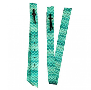 Showman Teal Chevron Nylon Tie Strap & Off Billet Set Showman Teal Chevron Nylon Tie Strap & Off Billet Set