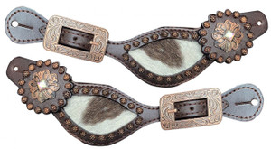 Showman Ladies Leather Spur Straps w/ Hair-On Cowhide Inlay Showman Ladies Leather Spur Straps w/ Hair-On Cowhide Inlay