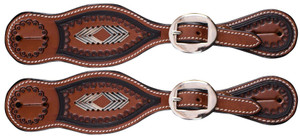 Showman Youth Embossed Argentina Cow Leather Spur Straps Showman Youth Embossed Argentina Cow Leather Spur Straps