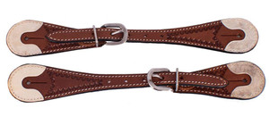 Showman Men's Argentina Cow Leather Spur Straps w/ Rawhide Overlay Ends Showman Men's Argentina Cow Leather Spur Straps w/ Rawhide Overlay Ends