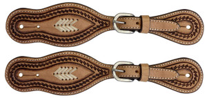 Showman Men's Embossed Argentina Cow Leather Spur Straps Showman Men's Embossed Argentina Cow Leather Spur Straps