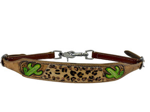 Showman Wither Strap w/ Cactus Design & Cheetah Hair-on Inlay Showman Wither Strap w/ Cactus Design & Cheetah Hair-on Inlay