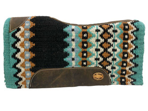 Klassy Cowgirl Barrel Style Turquoise, Orange & Black Memory Felt Saddle Pad Klassy Cowgirl Barrel Style Turquoise, Orange & Black Memory Felt Saddle Pad