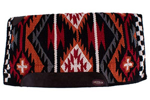 Showman 36" x 34" Navajo Design Woven Wool Top Saddle Pad w/ Memory Felt Bottom Showman 36" x 34" Navajo Design Woven Wool Top Saddle Pad w/ Memory Felt Bottom