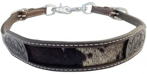 Showman Hair-On Cowhide Inlay Dark Leather Wither Strap