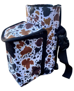 Showman Insulated Nylon Cow Print Bottle Carrier w/ Pocket Showman Insulated Nylon Cow Print Bottle Carrier w/ Pocket