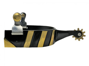 Showman Men's Black Steel Spurs w/ Brass Accents