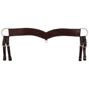 Showman Dark Argentina Cow Leather Barbwire Tooled Tripping Collar