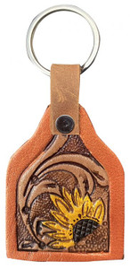 Showman Cow Tag Sunflower Keychain Showman Cow Tag Sunflower Keychain