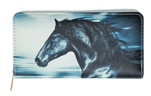 Black Horse Print Zipper Wallet Black Horse Print Zipper Wallet