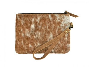 Showman Brown Hair-On Cowhide Clutch w/ Wristlet