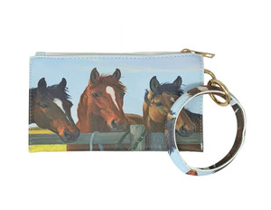 Three Brown Horses Print Wristlet Three Brown Horses Print Wristlet