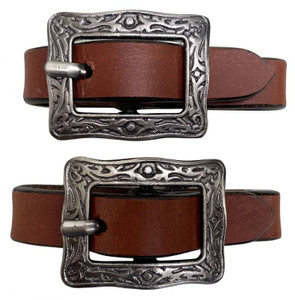 Showman Leather Slobber Straps w/ Antique Silver Buckles Showman Leather Slobber Straps w/ Antique Silver Buckles