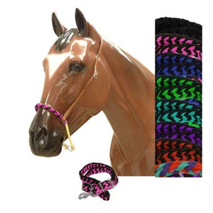 Showman Braided Nylon Rope Noseband Tie Down w/ Strap Showman Braided Nylon Rope Noseband Tie Down w/ Strap