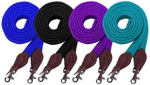 Showman 8' Flat Cotton Roping/Barrel Reins w/ Scissor Snap Ends Showman 8' Flat Cotton Roping/Barrel Reins w/ Scissor Snap Ends