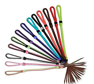 Showman Braided Nylon Quirt Wrist Loop w/ Leather Popper Showman Braided Nylon Quirt Wrist Loop w/ Leather Popper