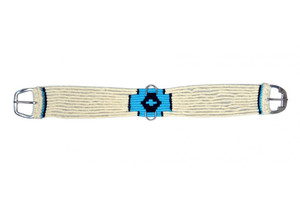 Showman Mohair String Girth w/ Blue Southwest Design Showman Mohair String Girth w/ Blue Southwest Design