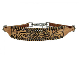 Showman Leather Wither Strap w/ Floral Tooling & Rawhide Accent Showman Leather Wither Strap w/ Floral Tooling & Rawhide Accent