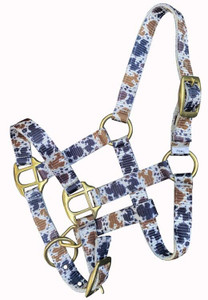 Showman Foal/Mini Cowhide Print Nylon Halter Showman Foal/Mini Cowhide Print Nylon Halter