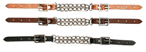 Showman Argentina Cow Leather Double Chain Curb Strap Showman Argentina Cow Leather Double Chain Curb Strap