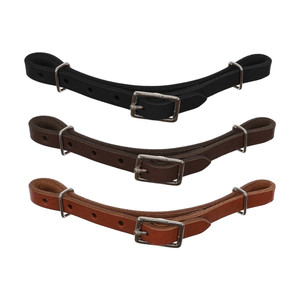 Showman Adjustable Oiled Leather Curb Strap Showman Adjustable Oiled Leather Curb Strap