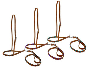 Showman Argentina Leather Braided Noseband Tie Down Showman Argentina Leather Braided Noseband Tie Down