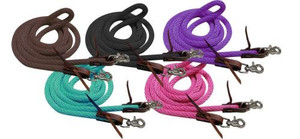 Showman 96" Derby Nylon Barrel Reins with Scissor Snap Ends