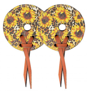 Showman Leather Bit Guards w/ Sunflower & Cheetah Print Showman Leather Bit Guards w/ Sunflower & Cheetah Print