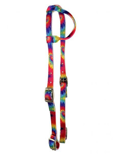 Showman Tie Dye Nylon Single Ear Headstall