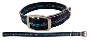 Showman Couture Black Barbwire Design Nylon Dog Collar